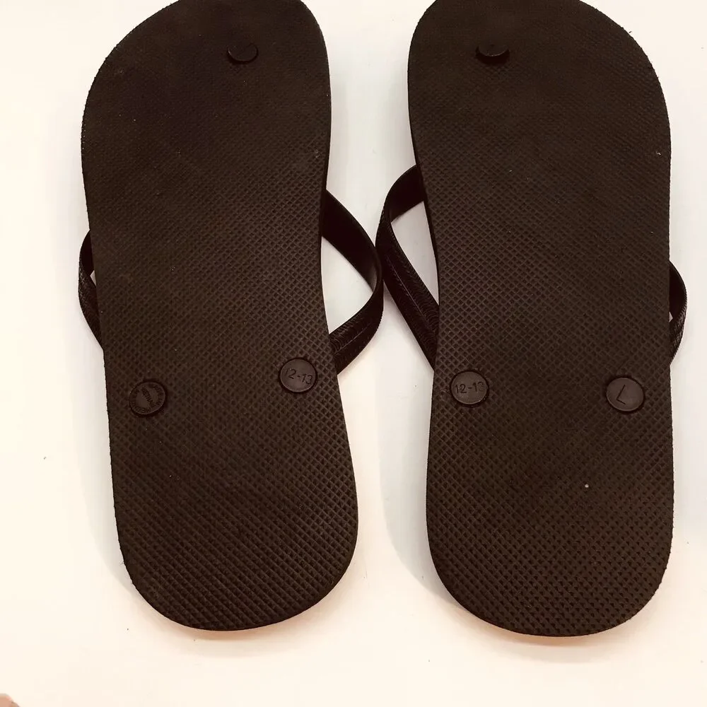 Old Navy Black Flamingo Flip Flop Sandal Men's 12 - 13 Summer Beach Cruise Thong